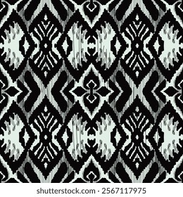 Geometric pattern, Ethnic ikat seamless pattern, African style, Abstract vector, Chevron embroidery, Paisley embroidery, Navajo aboriginal pattern, Aztec and tribal motifs, Vector hand drawn style.