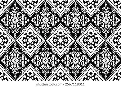 Geometric pattern, Ethnic ikat seamless pattern, African style, Abstract vector, Chevron embroidery, Paisley embroidery, Navajo aboriginal pattern, Aztec and tribal motifs, Vector hand drawn style.