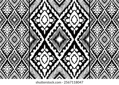 Geometric pattern, Ethnic ikat seamless pattern, African style, Abstract vector, Chevron embroidery, Paisley embroidery, Navajo aboriginal pattern, Aztec and tribal motifs, Vector hand drawn style.