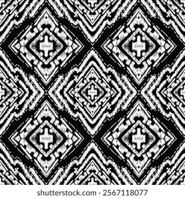 Geometric pattern, Ethnic ikat seamless pattern, African style, Abstract vector, Chevron embroidery, Paisley embroidery, Navajo aboriginal pattern, Aztec and tribal motifs, Vector hand drawn style.