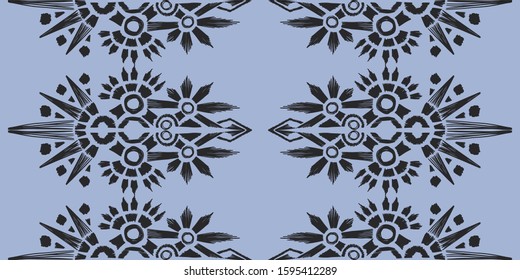 Geometric pattern ethnic indian black ornamental on color background. Navajo motif texture ornate  design for surface print. Home decor.