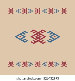 Geometric pattern with ethnic motifs. Fabric design, wallpaper.
