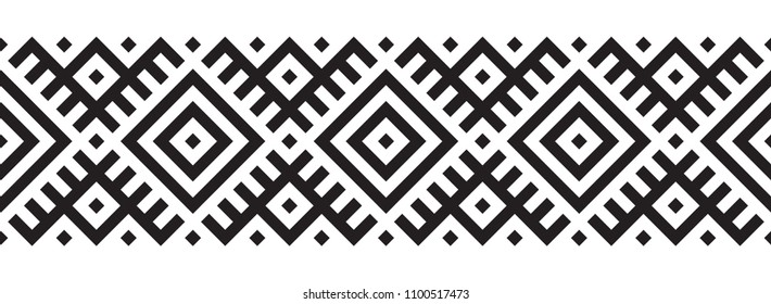 Geometric pattern in ethnic style seamless pattern