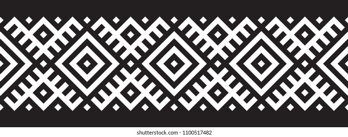 Geometric pattern in ethnic style seamless pattern