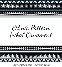 Patrón geométrico en estilo étnico sin fisuras. patrón azteca. ornamento étnico y tribal. Patrón tribal sin fisuras. Bandas horizontales. ornamento geométrico tribal, marcos, bordes.