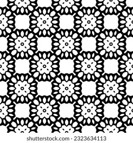 Geometric pattern in ethnic style. Seamless background  with  abstract shapes. Black and white wallpaper. Abstract background  with Repeating pattern for decor, textile and fabric.
