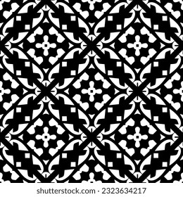 Geometric pattern in ethnic style. Seamless background  with  abstract shapes. Black and white wallpaper. Abstract background  with Repeating pattern for decor, textile and fabric.
