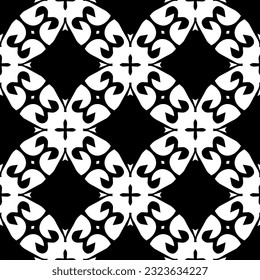 Patrón geométrico de estilo étnico. Fondo sin inconvenientes con formas abstractas. Papel pintado en blanco y negro. Resumen de fondo con Patrón repetitivo para la decoración, textil y de tela.