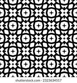 Geometric pattern in ethnic style. Seamless background  with  abstract shapes. Black and white wallpaper. Abstract background  with Repeating pattern for decor, textile and fabric.