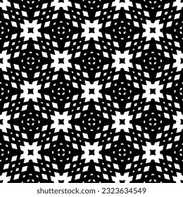 Geometric pattern in ethnic style. Seamless background  with  abstract shapes. Black and white wallpaper. Abstract background  with Repeating pattern for decor, textile and fabric.