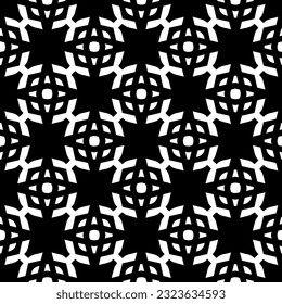 Geometric pattern in ethnic style. Seamless background  with  abstract shapes. Black and white wallpaper. Abstract background  with Repeating pattern for decor, textile and fabric.