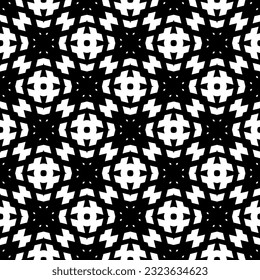 Patrón geométrico de estilo étnico. Fondo sin inconvenientes con formas abstractas. Papel pintado en blanco y negro. Resumen de fondo con Patrón repetitivo para la decoración, textil y de tela.
