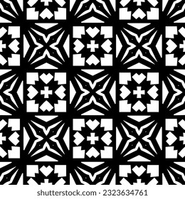 Patrón geométrico de estilo étnico. Fondo sin inconvenientes con formas abstractas. Papel pintado en blanco y negro. Resumen de fondo con Patrón repetitivo para la decoración, textil y de tela.