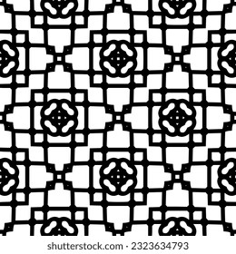 Geometric pattern in ethnic style. Seamless background  with  abstract shapes. Black and white wallpaper. Abstract background  with Repeating pattern for decor, textile and fabric.