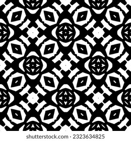 Geometric pattern in ethnic style. Seamless background  with  abstract shapes. Black and white wallpaper. Abstract background  with Repeating pattern for decor, textile and fabric.