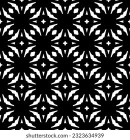 Geometric pattern in ethnic style. Seamless background  with  abstract shapes. Black and white wallpaper. Abstract background  with Repeating pattern for decor, textile and fabric.