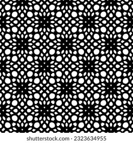 Geometric pattern in ethnic style. Seamless background  with  abstract shapes. Black and white wallpaper. Abstract background  with Repeating pattern for decor, textile and fabric.