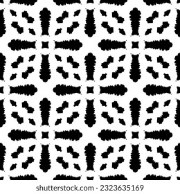 Geometric pattern in ethnic style. Seamless background  with  abstract shapes. Black and white wallpaper. Abstract background  with Repeating pattern for decor, textile and fabric.