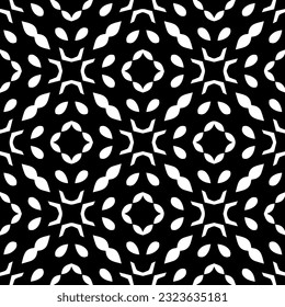 Geometric pattern in ethnic style. Seamless background  with  abstract shapes. Black and white wallpaper. Abstract background  with Repeating pattern for decor, textile and fabric.