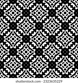 Geometric pattern in ethnic style. Seamless background  with  abstract shapes. Black and white wallpaper. Abstract background  with Repeating pattern for decor, textile and fabric.