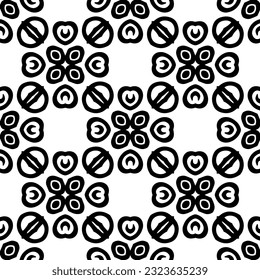 Geometric pattern in ethnic style. Seamless background  with  abstract shapes. Black and white wallpaper. Abstract background  with Repeating pattern for decor, textile and fabric.