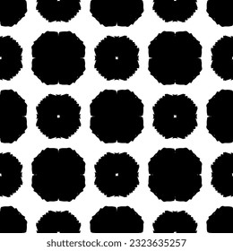 Geometric pattern in ethnic style. Seamless background  with  abstract shapes. Black and white wallpaper. Abstract background  with Repeating pattern for decor, textile and fabric.