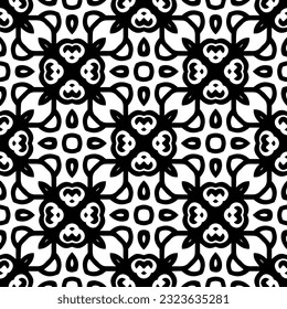 Patrón geométrico de estilo étnico. Fondo sin inconvenientes con formas abstractas. Papel pintado en blanco y negro. Resumen de fondo con Patrón repetitivo para la decoración, textil y de tela.