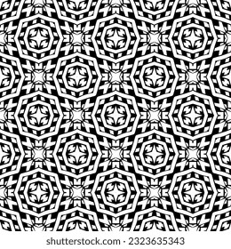 Patrón geométrico de estilo étnico. Fondo sin inconvenientes con formas abstractas. Papel pintado en blanco y negro. Resumen de fondo con Patrón repetitivo para la decoración, textil y de tela.