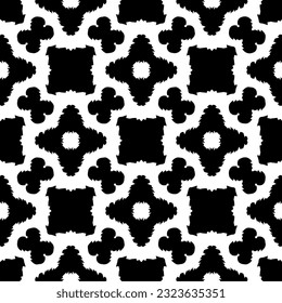 Geometric pattern in ethnic style. Seamless background  with  abstract shapes. Black and white wallpaper. Abstract background  with Repeating pattern for decor, textile and fabric.