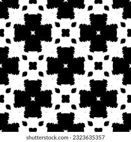 Geometric pattern in ethnic style. Seamless background  with  abstract shapes. Black and white wallpaper. Abstract background  with Repeating pattern for decor, textile and fabric.