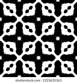 Geometric pattern in ethnic style. Seamless background  with  abstract shapes. Black and white wallpaper. Abstract background  with Repeating pattern for decor, textile and fabric.