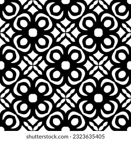 Geometric pattern in ethnic style. Seamless background  with  abstract shapes. Black and white wallpaper. Abstract background  with Repeating pattern for decor, textile and fabric.