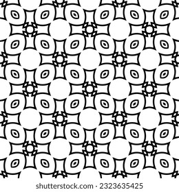 Geometric pattern in ethnic style. Seamless background  with  abstract shapes. Black and white wallpaper. Abstract background  with Repeating pattern for decor, textile and fabric.