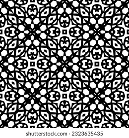 Geometric pattern in ethnic style. Seamless background  with  abstract shapes. Black and white wallpaper. Abstract background  with Repeating pattern for decor, textile and fabric.