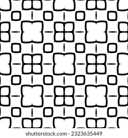 Geometrisches Muster im ethnischen Stil. Nahtloser Hintergrund mit abstrakten Formen. Schwarz-weißes Tapete. Abstrakter Hintergrund mit Wiederholungsmuster für Dekoration, Textilien und Stoff.