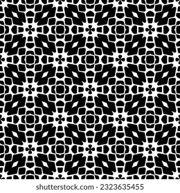 Geometric pattern in ethnic style. Seamless background  with  abstract shapes. Black and white wallpaper. Abstract background  with Repeating pattern for decor, textile and fabric.