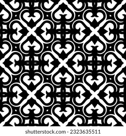 Geometric pattern in ethnic style. Seamless background  with  abstract shapes. Black and white wallpaper. Abstract background  with Repeating pattern for decor, textile and fabric.