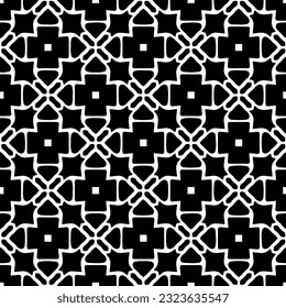Geometric pattern in ethnic style. Seamless background  with  abstract shapes. Black and white wallpaper. Abstract background  with Repeating pattern for decor, textile and fabric.