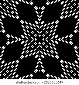 Geometric pattern in ethnic style. Seamless background  with  abstract shapes. Black and white wallpaper. Abstract background  with Repeating pattern for decor, textile and fabric.