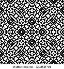 Geometric pattern in ethnic style. Seamless background  with  abstract shapes. Black and white wallpaper. Abstract background  with Repeating pattern for decor, textile and fabric.