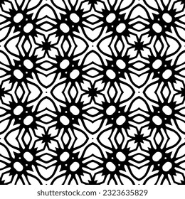 Geometric pattern in ethnic style. Seamless background  with  abstract shapes. Black and white wallpaper. Abstract background  with Repeating pattern for decor, textile and fabric.