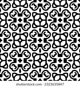 Geometrisches Muster im ethnischen Stil. Nahtloser Hintergrund mit abstrakten Formen. Schwarz-weißes Tapete. Abstrakter Hintergrund mit Wiederholungsmuster für Dekoration, Textilien und Stoff.
