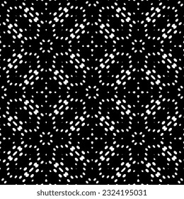 Geometric pattern in ethnic style. Seamless ornament  with  abstract shapes. Black and white wallpaper. Abstract background  with Repeating pattern for decor, textile and fabric.