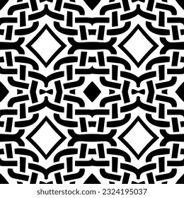 Patrón geométrico de estilo étnico. Ornamento impecable con formas abstractas. Papel pintado en blanco y negro. Resumen de fondo con Patrón repetitivo para la decoración, textil y de tela.