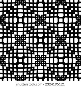Geometric pattern in ethnic style. Seamless ornament  with  abstract shapes. Black and white wallpaper. Abstract background  with Repeating pattern for decor, textile and fabric.