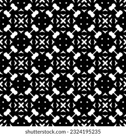 Geometric pattern in ethnic style. Seamless background  with  abstract shapes. Black and white wallpaper. Abstract background  with Repeating pattern for decor, textile and fabric.