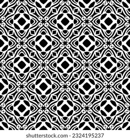 Geometric pattern in ethnic style. Seamless background  with  abstract shapes. Black and white wallpaper. Abstract background  with Repeating pattern for decor, textile and fabric.