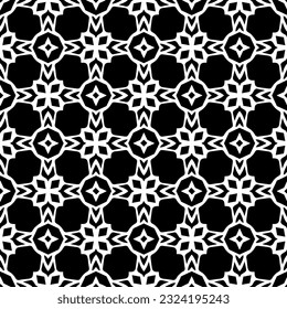Geometric pattern in ethnic style. Seamless background  with  abstract shapes. Black and white wallpaper. Abstract background  with Repeating pattern for decor, textile and fabric.