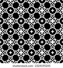 Geometric pattern in ethnic style. Seamless background  with  abstract shapes. Black and white wallpaper. Abstract background  with Repeating pattern for decor, textile and fabric.