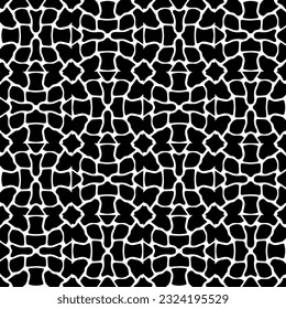 Geometric pattern in ethnic style. Seamless ornament  with  abstract shapes. Black and white wallpaper. Abstract background  with Repeating pattern for decor, textile and fabric.
